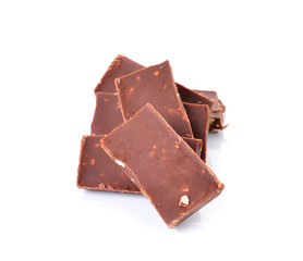 chocolate bars isolated on white background