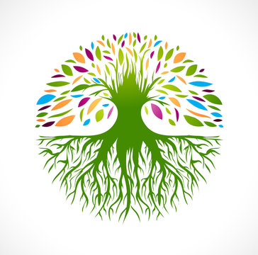 Abstract Vitality Tree Logo