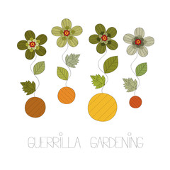 Guerrilla gardening vector illustration