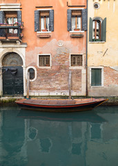Boat outside buildings in Venice during the day