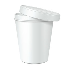 White Opened Mock Up Food Plastic Tub