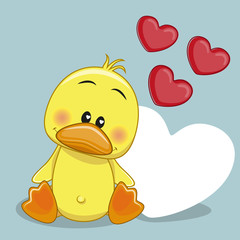 Duck with hearts