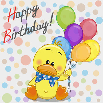 Duck with balloons