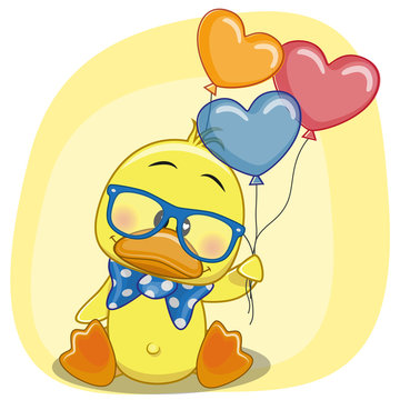 Duck with balloons