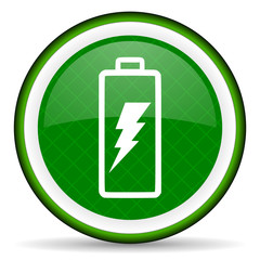battery green icon power sign