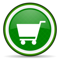 cart green icon shop sign