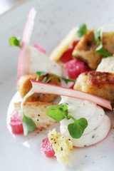 gnocchi rhubarb starter appetizer