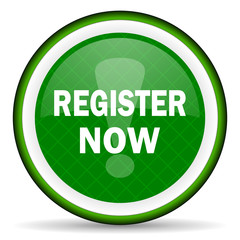 register now green icon