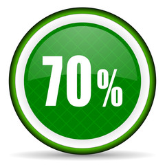 70 percent green icon sale sign