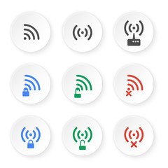 Set of icons of wireless connections.
