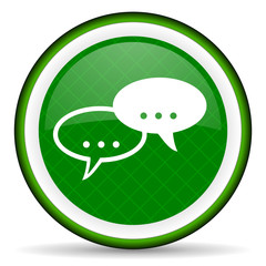 forum green icon chat symbol bubble sign