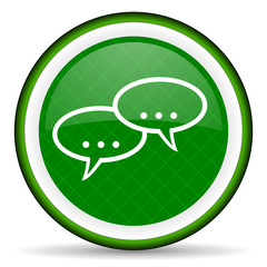 Fototapeta premium forum green icon chat symbol bubble sign