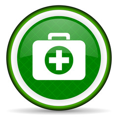 first aid green icon hospital green icon