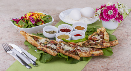 Turkish Traditional Pide Pizza Lahmacun