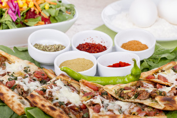 Turkish Traditional Pide Pizza Lahmacun
