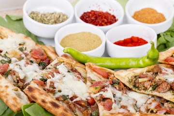 Turkish Traditional Pide Pizza Lahmacun