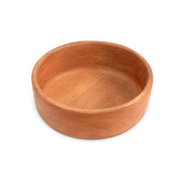 Wooden bowl isolated on white