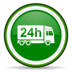 delivery green icon 24h shipping sign