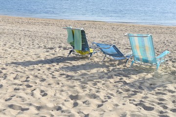 beach chairs on the sand