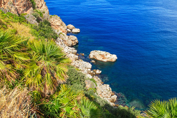 View of a typical coastline of Sicily, Italy