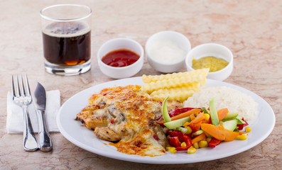 Bechamel Sauce and Cheese with Chicken