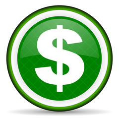 Obraz premium dollar green icon us dollar sign