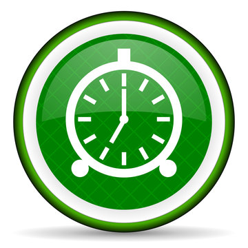 Alarm Green Icon Alarm Clock Sign