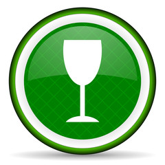 alcohol  green icon glass sign