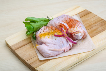 Raw chicken thights