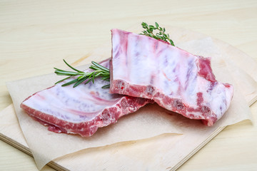 Raw pork ribs