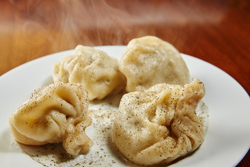 National Georgian dish khinkali meat in a sacred test a couple o