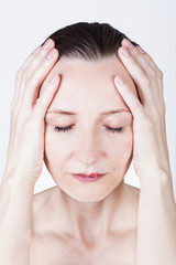 beautiful woman with lips virus infected herpes