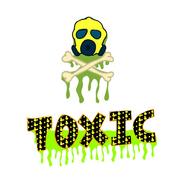 toxic, gas mask over white color background