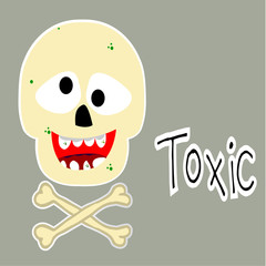 crazy skull, warning of toxic elements