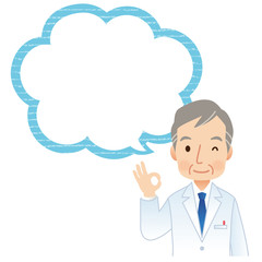 オーケーサインをする男性医師　医療　コピースペース