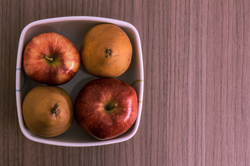 Bowl of apples and pears