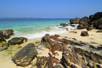 rock beach with sea at Koh Khai Nok