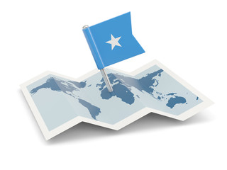 Map with flag of somalia