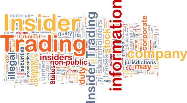 Insider trading background wordcloud concept illustration