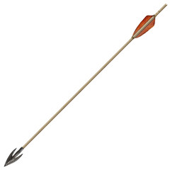 Antique old wooden arrow