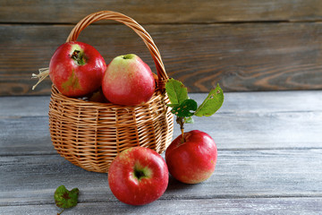 Ripe apples in the basket