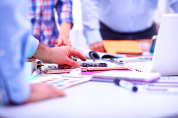 Young business people working at office on new project