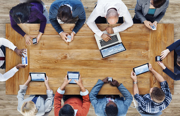 Group of Business People Using Digital Devices Concept