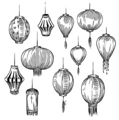 Set of Chinese lanterns © kamenuka