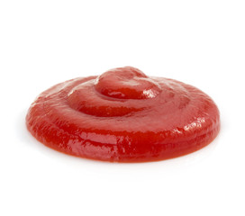 tomato sauce on white background