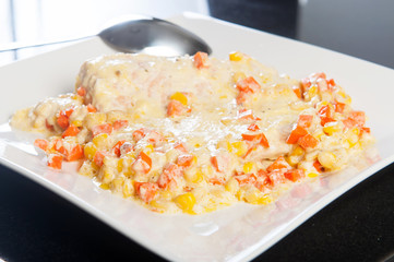 baked salmon with cream and cheese