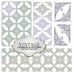 Vector corners and pattern to create a frame and background