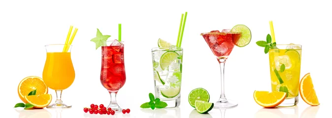Photo sur Plexiglas Cocktail Assortiments de cocktails tropicaux