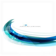 Blue business corporate wave line background