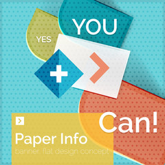 Flat design square banner with slogan